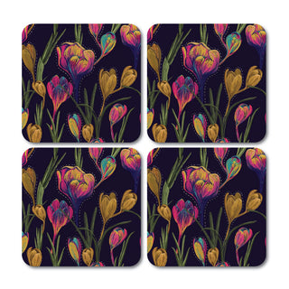 Floral Pattern Coaster - Set of 4