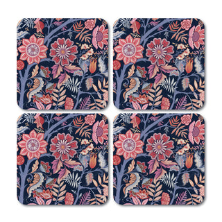 Floral Pattern Coaster - Set of 4