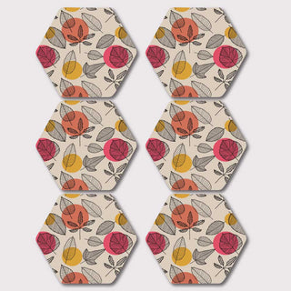 Placemats, Coaster and Trivet Set - Leaf Pattern