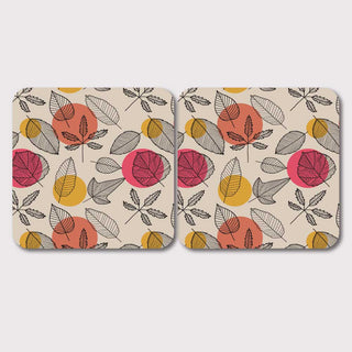 Placemats, Coaster and Trivet Set - Leaf Pattern