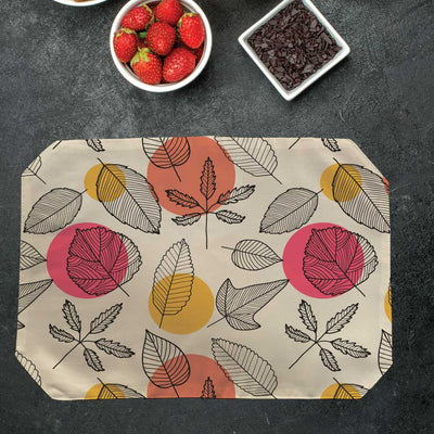 Placemats, Coaster and Trivet Set - Leaf Pattern