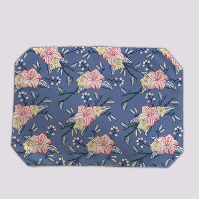 Placemats, Coaster and Trivet Set - Grey Floral Pattern