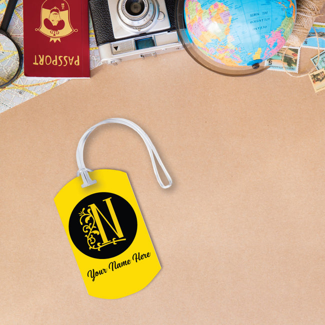 Initials and Name Luggage Tag