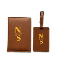 Passport Cover - Luggage Tag - Initial Gift Set