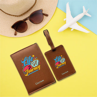 Passport Cover - Luggage Tag - Journey Gift Set
