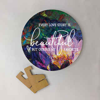 Round Canvas with Stand- Love Story
