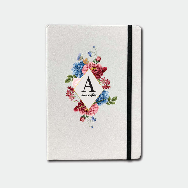 Flower Pattern Initial & Name Fluct Diary