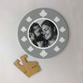 Round Photo Canvas with Stand-Special Moments Retro Style