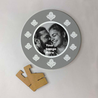 Round Photo Canvas with Stand-Special Moments Retro Style