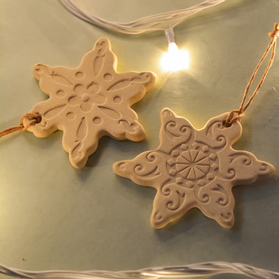 Classy Ceramic Christmas Tree Ornaments - Set of 4