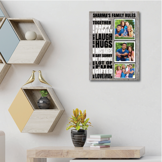 Family Rules Photo Canvas Print