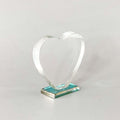 Engraved Heart Crystal with Base
