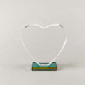 Engraved Heart Crystal with Base