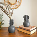 Oasis Black Stoneware Vase (Set of 2)