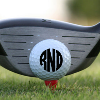 Monogram Golf Balls Set of 3 - Personalized Initial Design