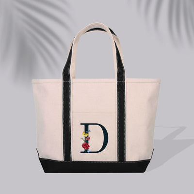 Beach Bag - Floral Initial