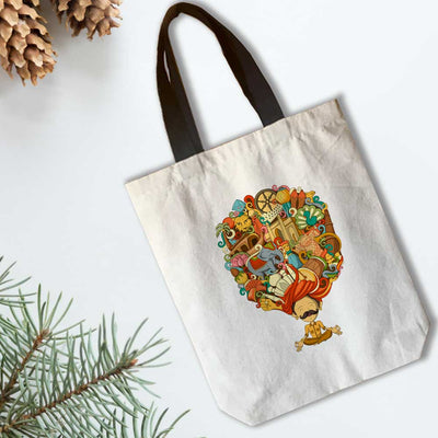 India in Turban Canvas Tote Bag