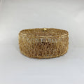 Golden Metal Mesh Round Box