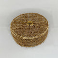 Golden Metal Mesh Round Box