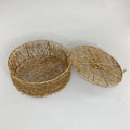 Golden Metal Mesh Round Box