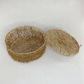 Golden Metal Mesh Round Box