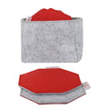 Tea Coasters Red & Grey (Set of 6)- Felt Series