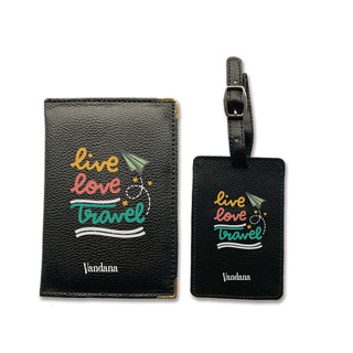 Passport Cover - Luggage Tag - Live Love Gift Set