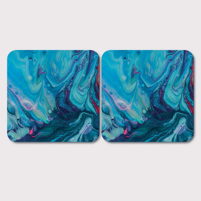 Placemats, Coaster and Trivet Set - Marble Blue