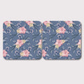 Placemats, Coaster and Trivet Set - Grey Floral Pattern