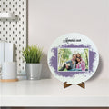 Round Photo Canvas with Stand- Family Memories