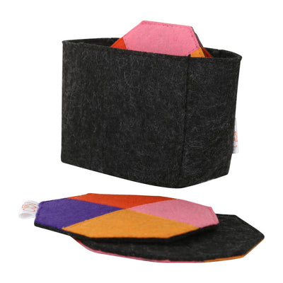 Tea Coasters Mix Color (Set of 6)- Felt Series