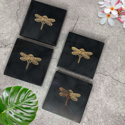 Dragonfly Marble Coasters