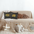 Love Life Black Cushion Cover - Gold Print