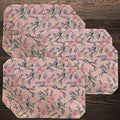 Placemats, Coaster and Trivet Set - Peach Floral Pattern