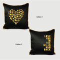 Love Art Black Cushion Cover - Gold Print