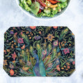 Placemats, Coaster and Trivet Set - Peacock Pattern